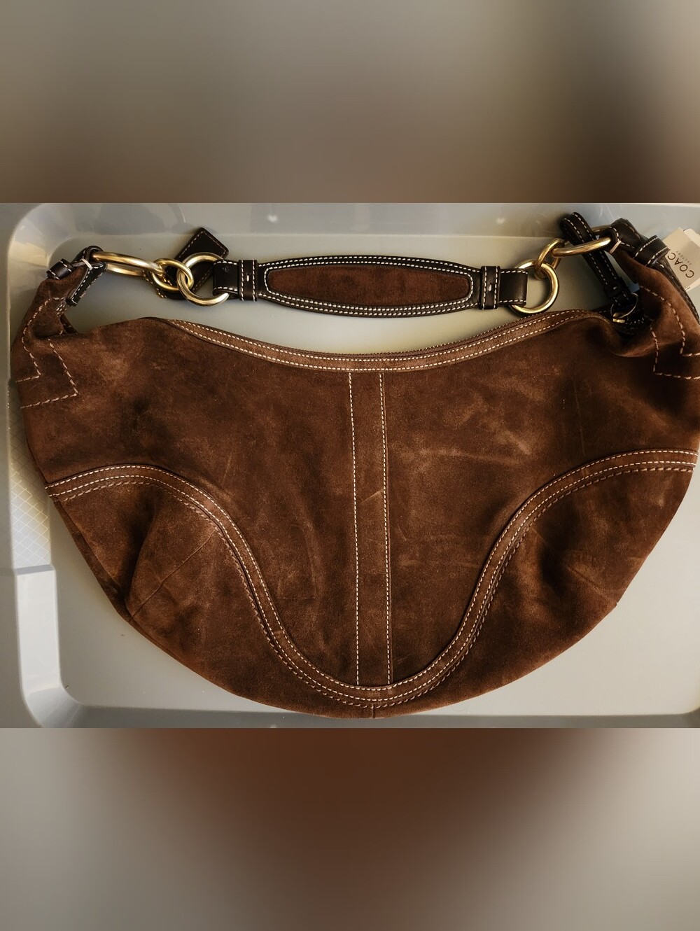 NWT Coach Brown Suede Hobo